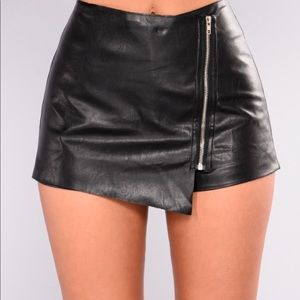 Faux Leather Skort